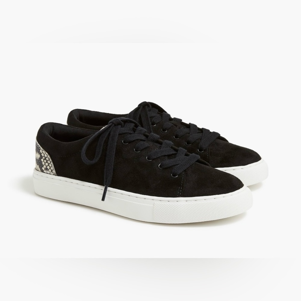 JCREW 
Road trip faux-suede sneakers with snake trim 10.5